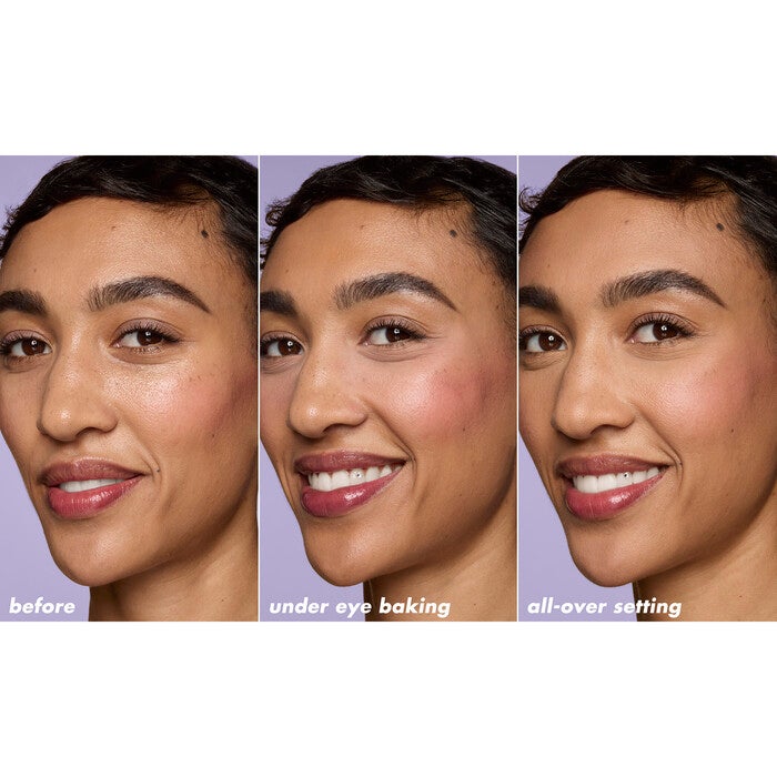 Before and After Set It Bright Color Correcting And Brightening Powder After Baking and Setting